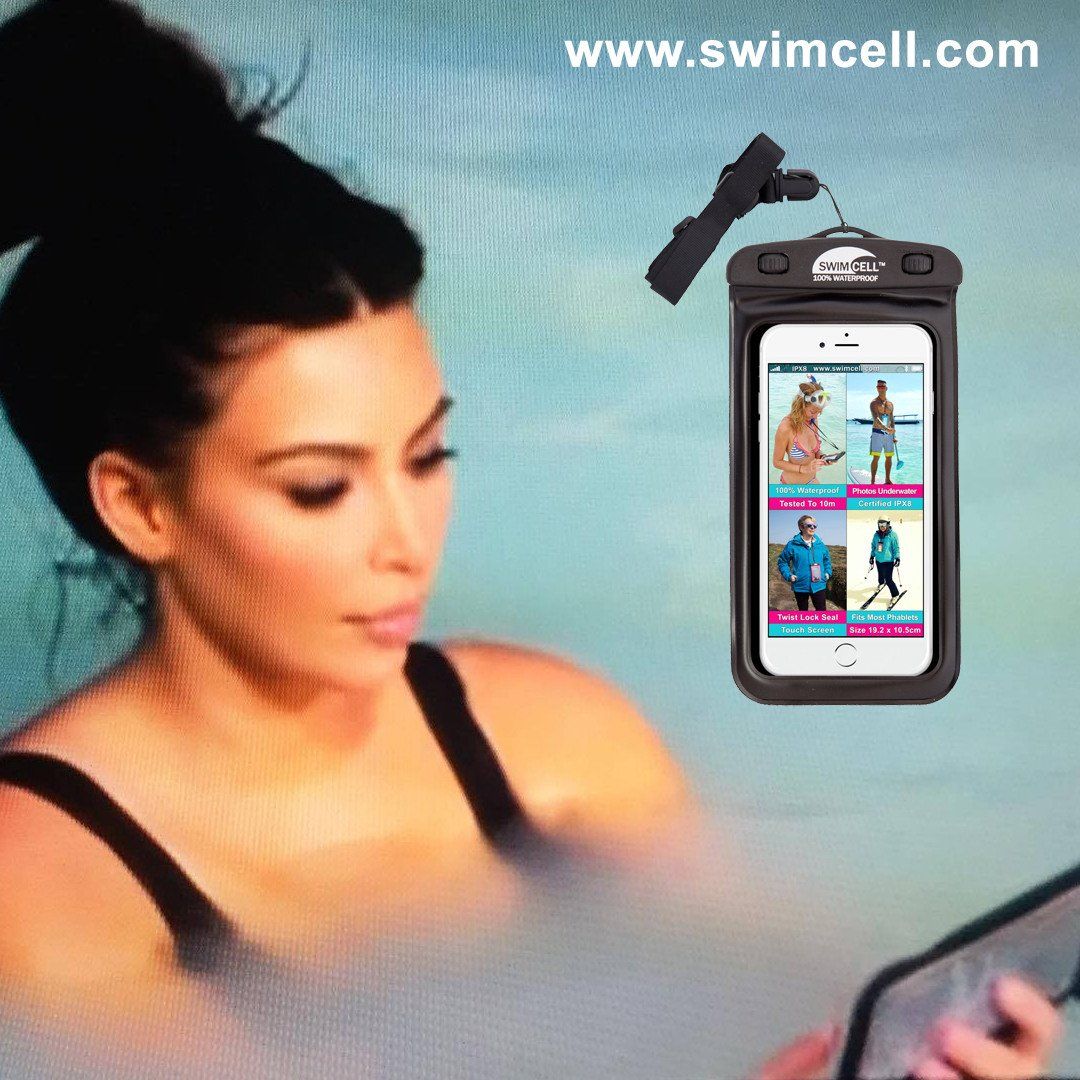 Kim Kardashian Uses Waterproof Phone Case in Iceland