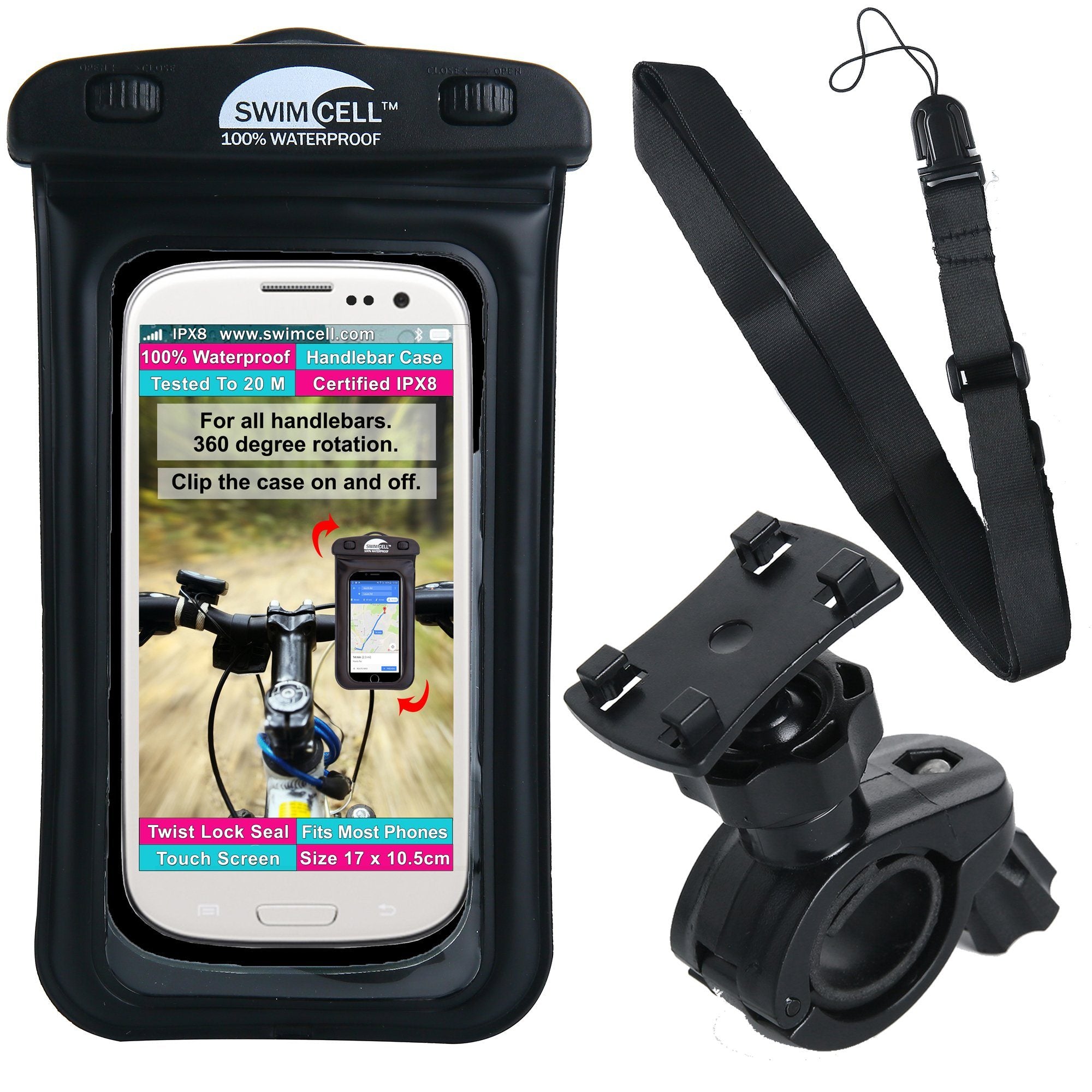 Waterproof Bike Case for Phones - Bicycle Handle Bar Mount