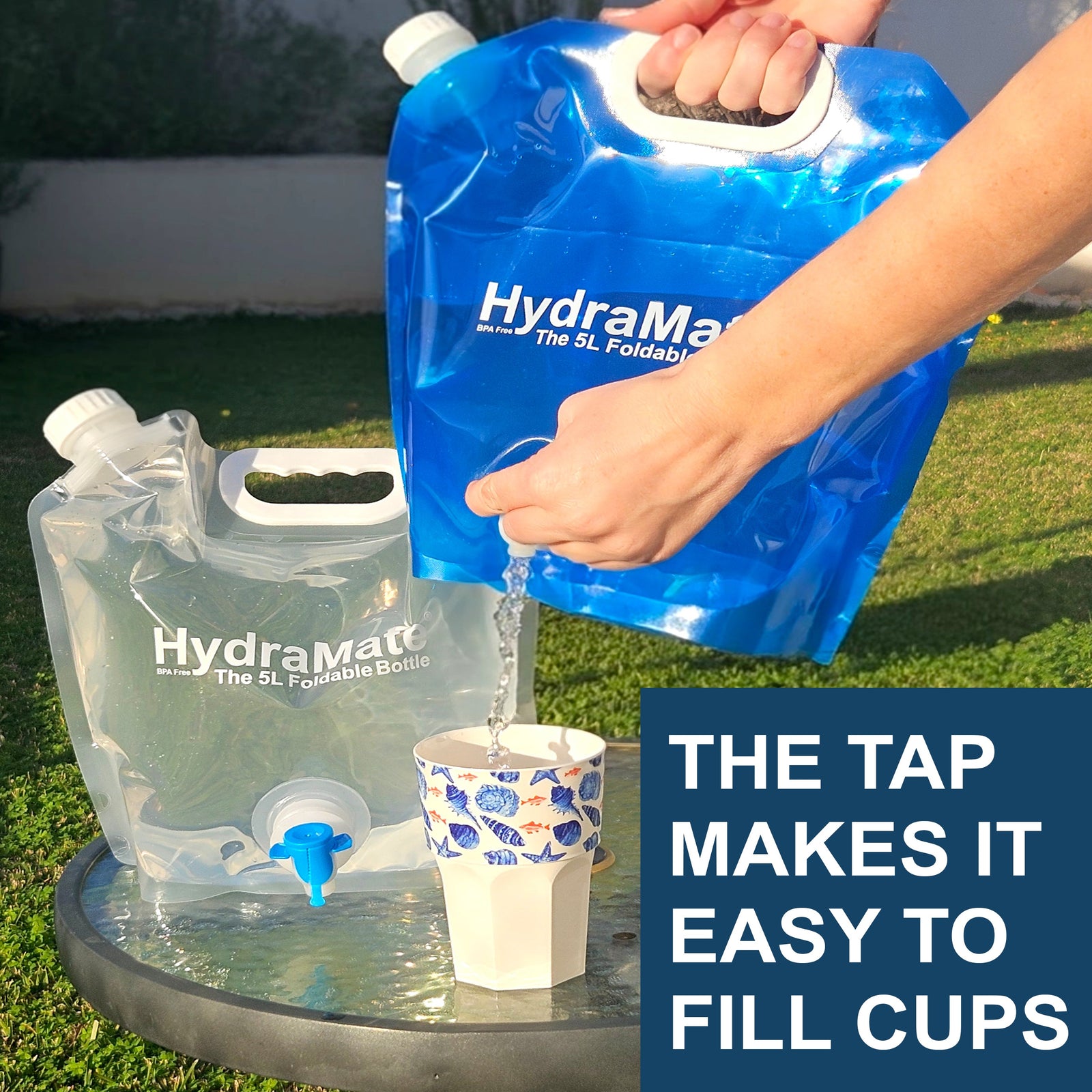 5L foldable water carrier with tap HydraMate
