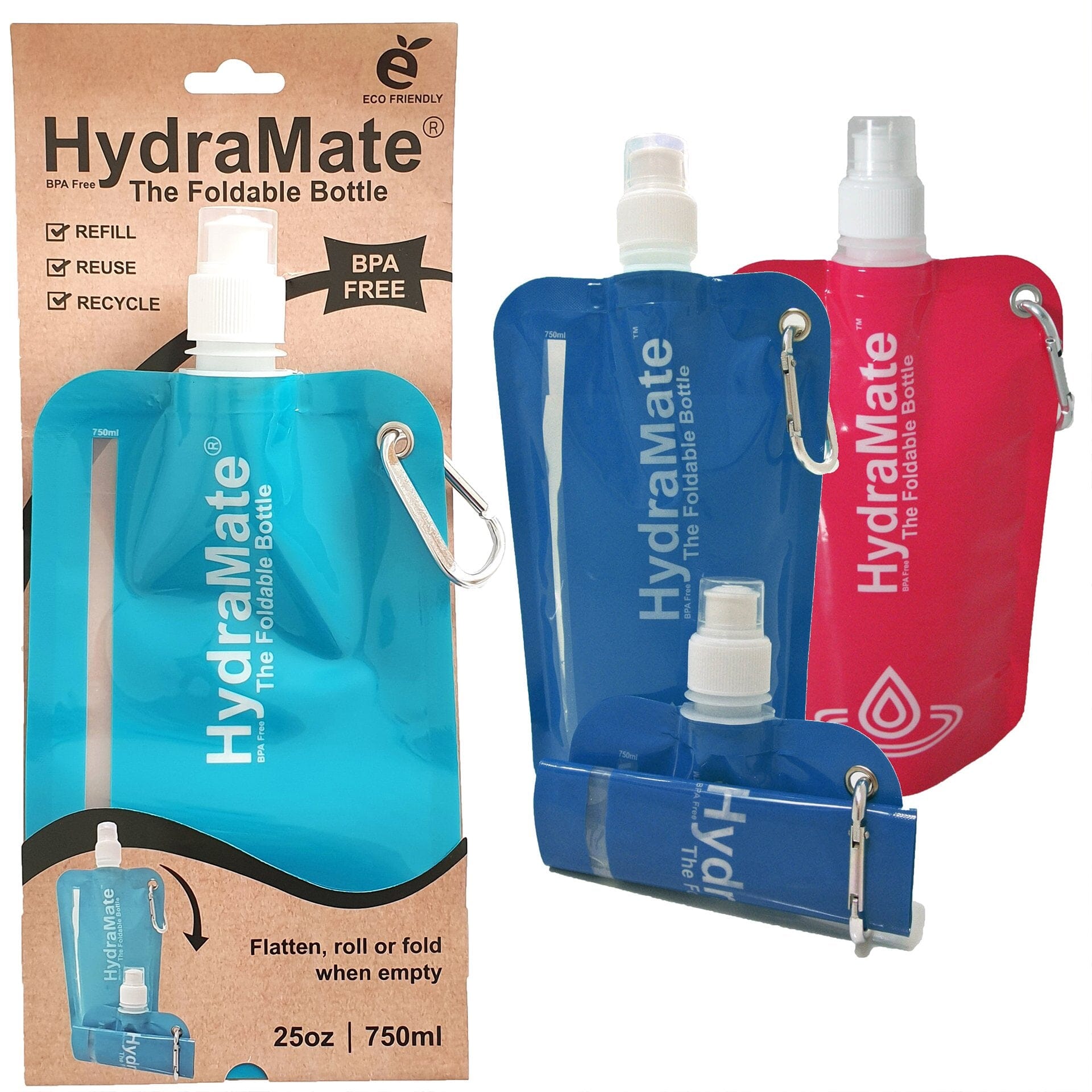 Hydramate foldable bottles water filter straw and female urinal funnel