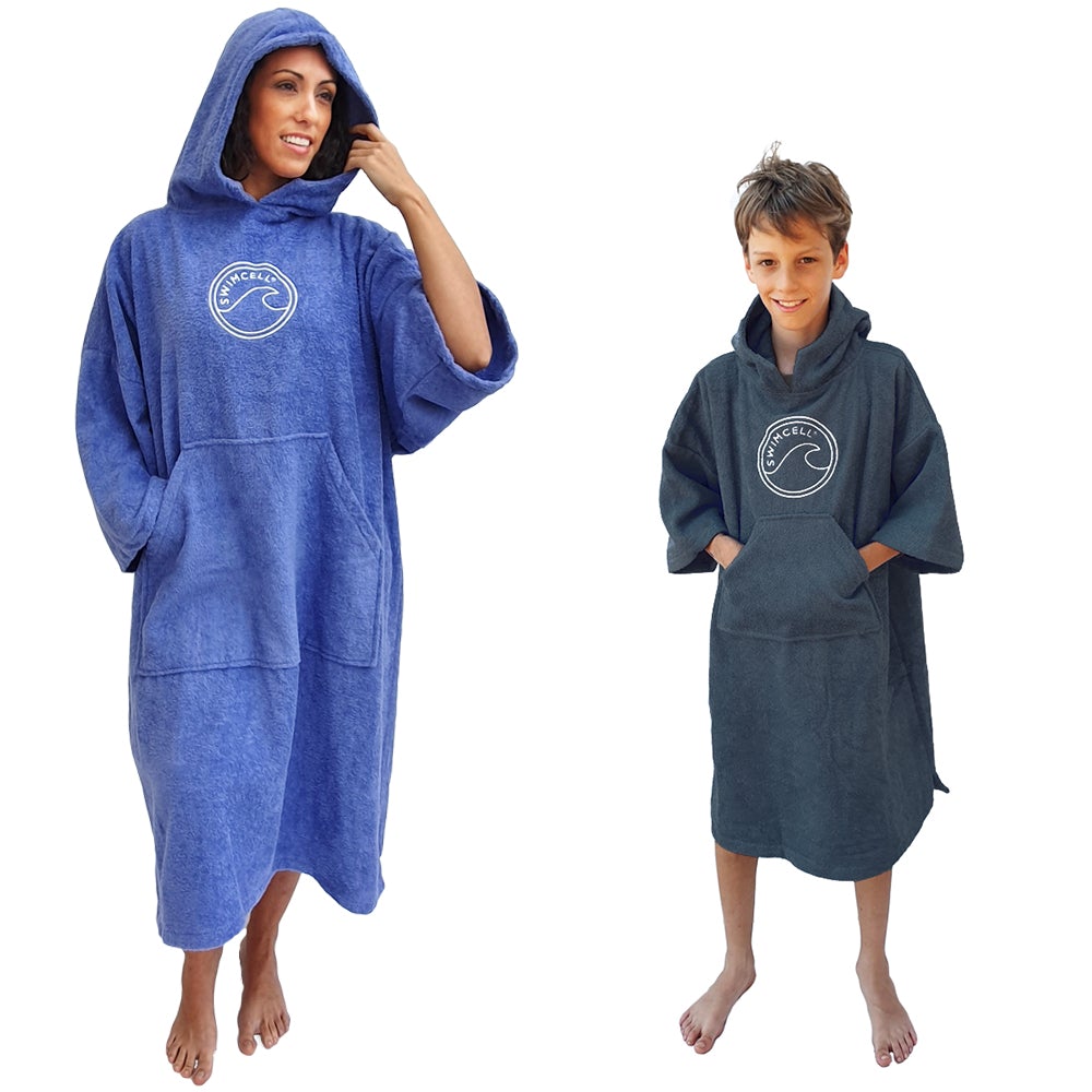 Adult and Kids SwimCell Towel Changing Robe Poncho 