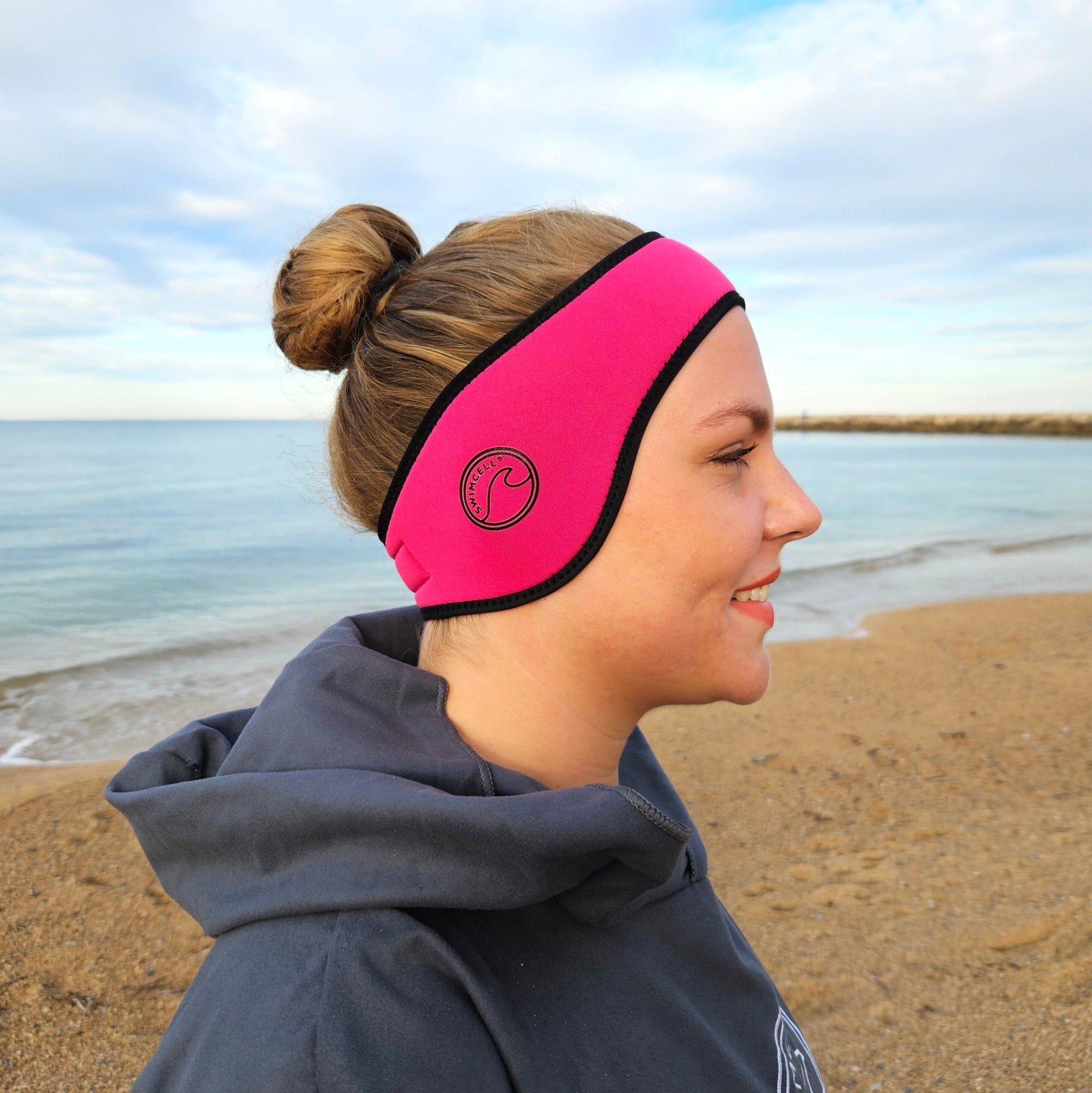 Neoprene ear warmer for swimming and cycling