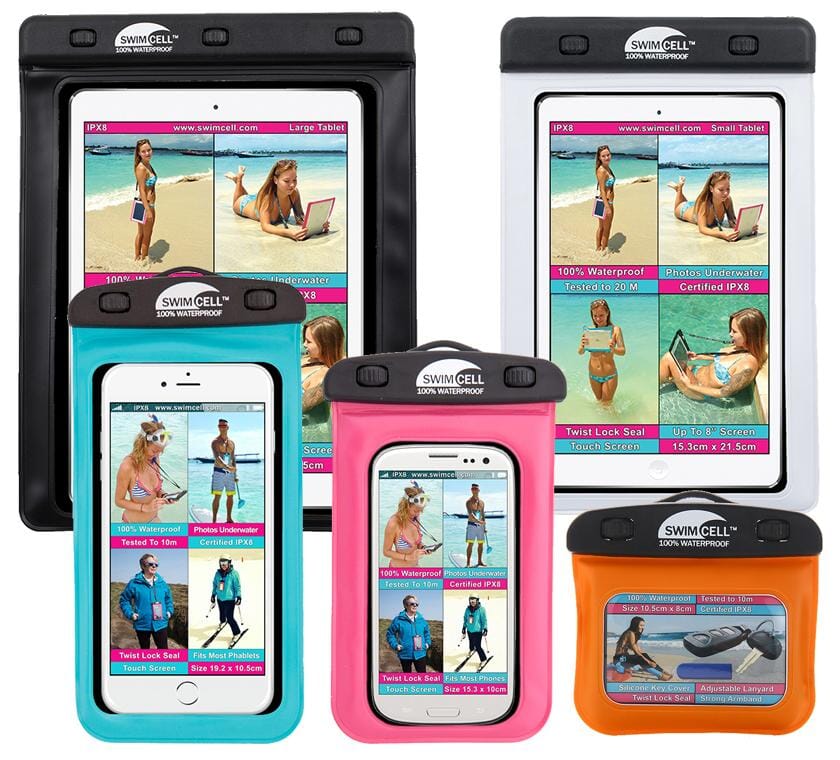 Waterproof cases for phones tablets and keys SwimCell