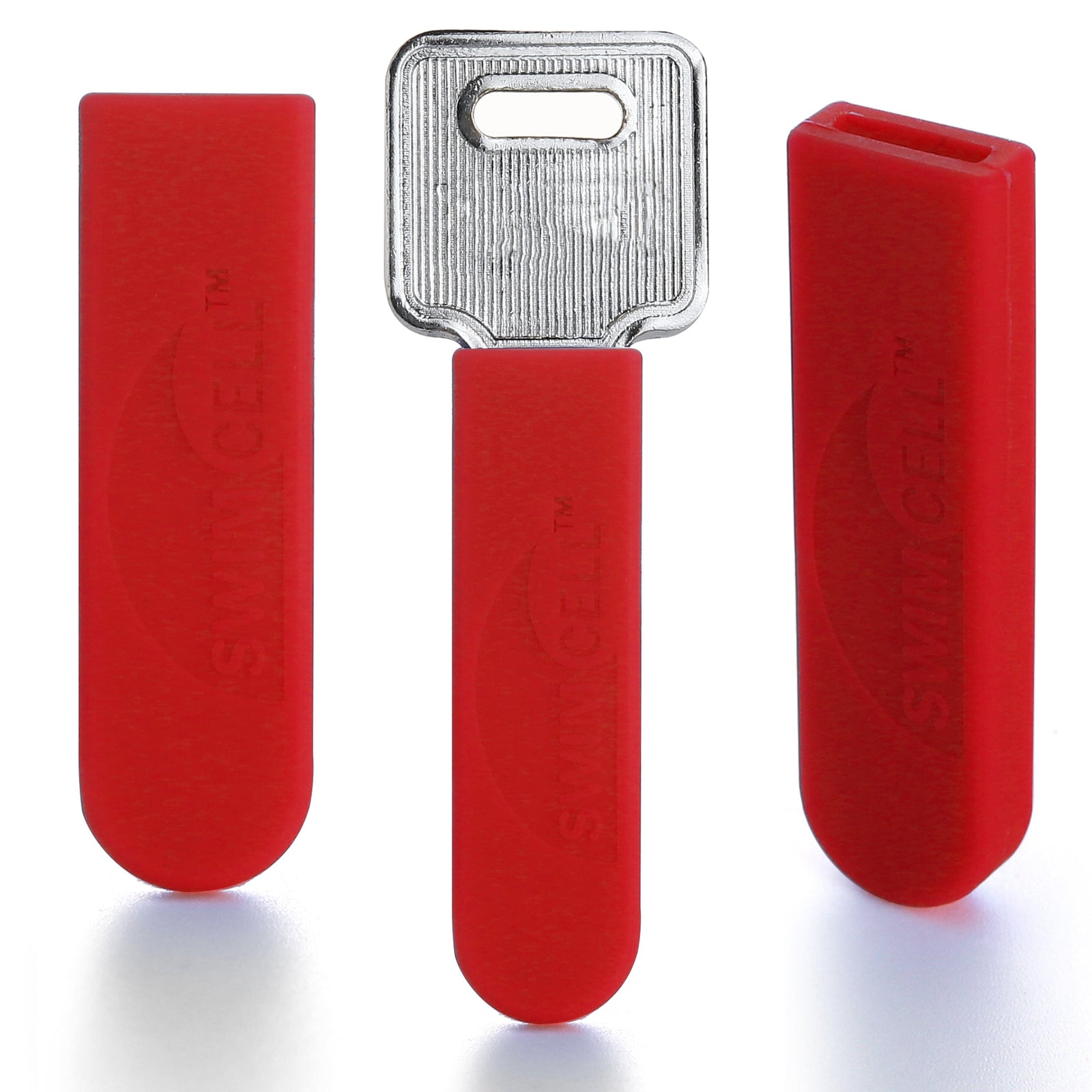 Key Blade Cover - Silicone Key Protector Sheath - Red x 3