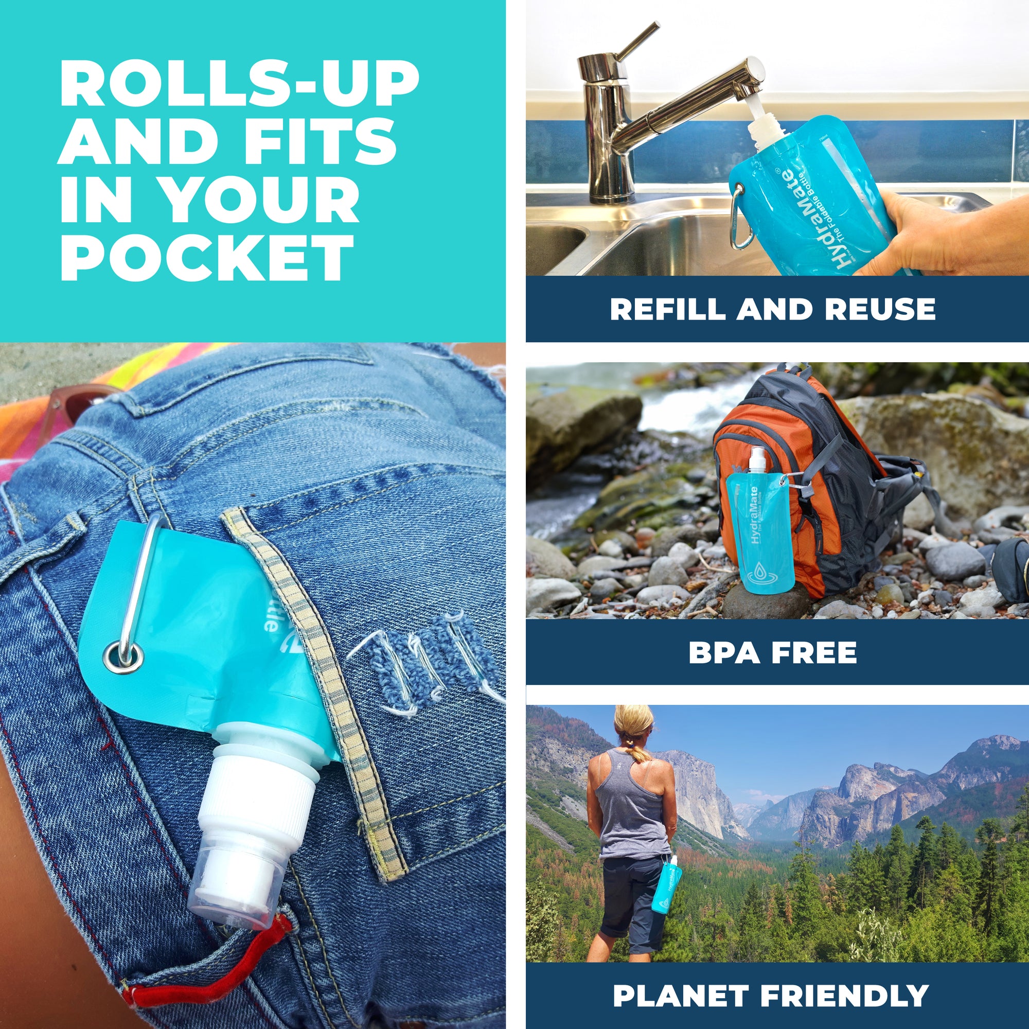HydraMate Collapsible Water Bottle