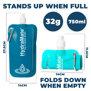 HydraMate Foldable Bottle. Collapsible Water Bottle 750ml