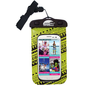 SwimCell Waterproof Phone Case Neon Yellow Standard Size