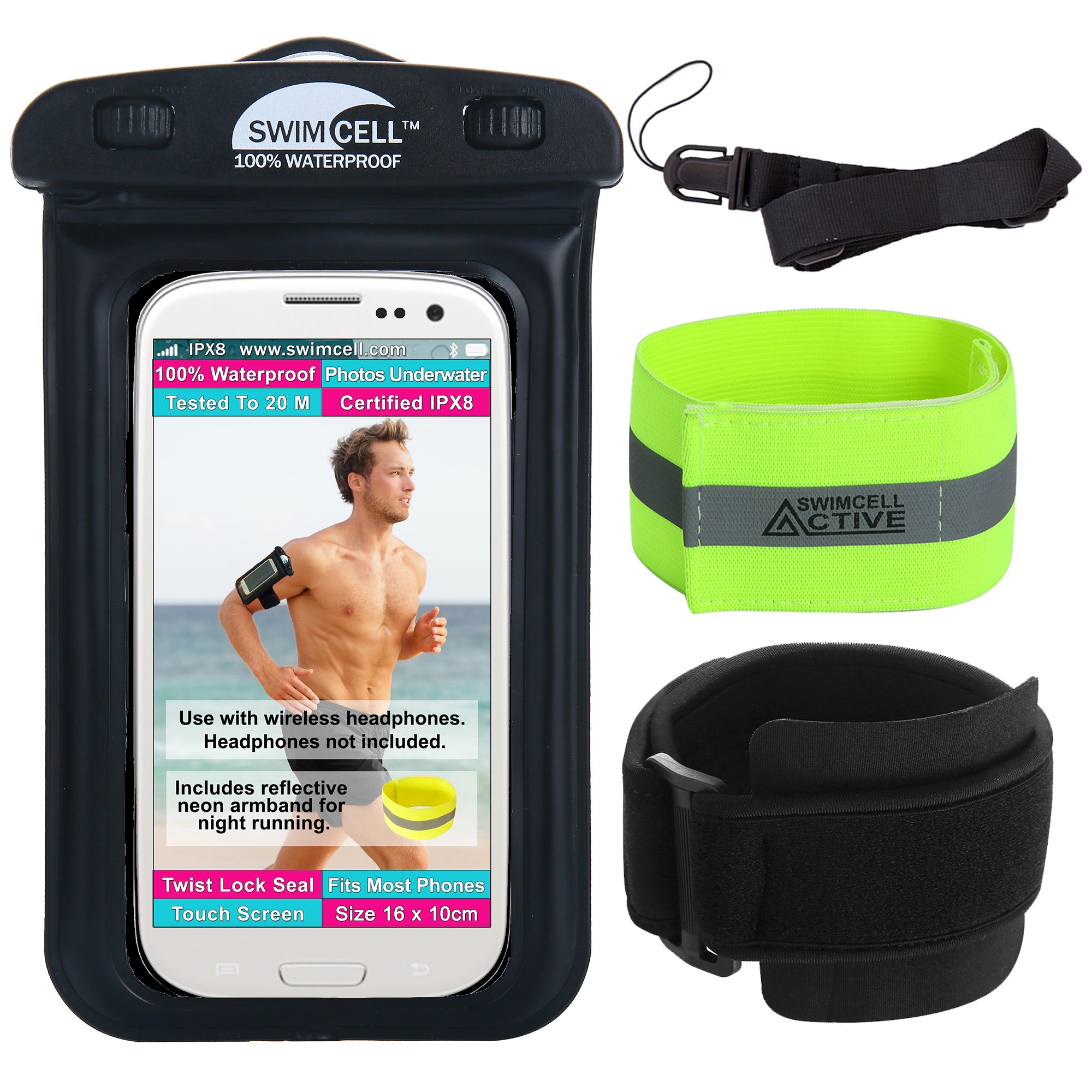 SwimCell Waterproof Phone Case With Armband