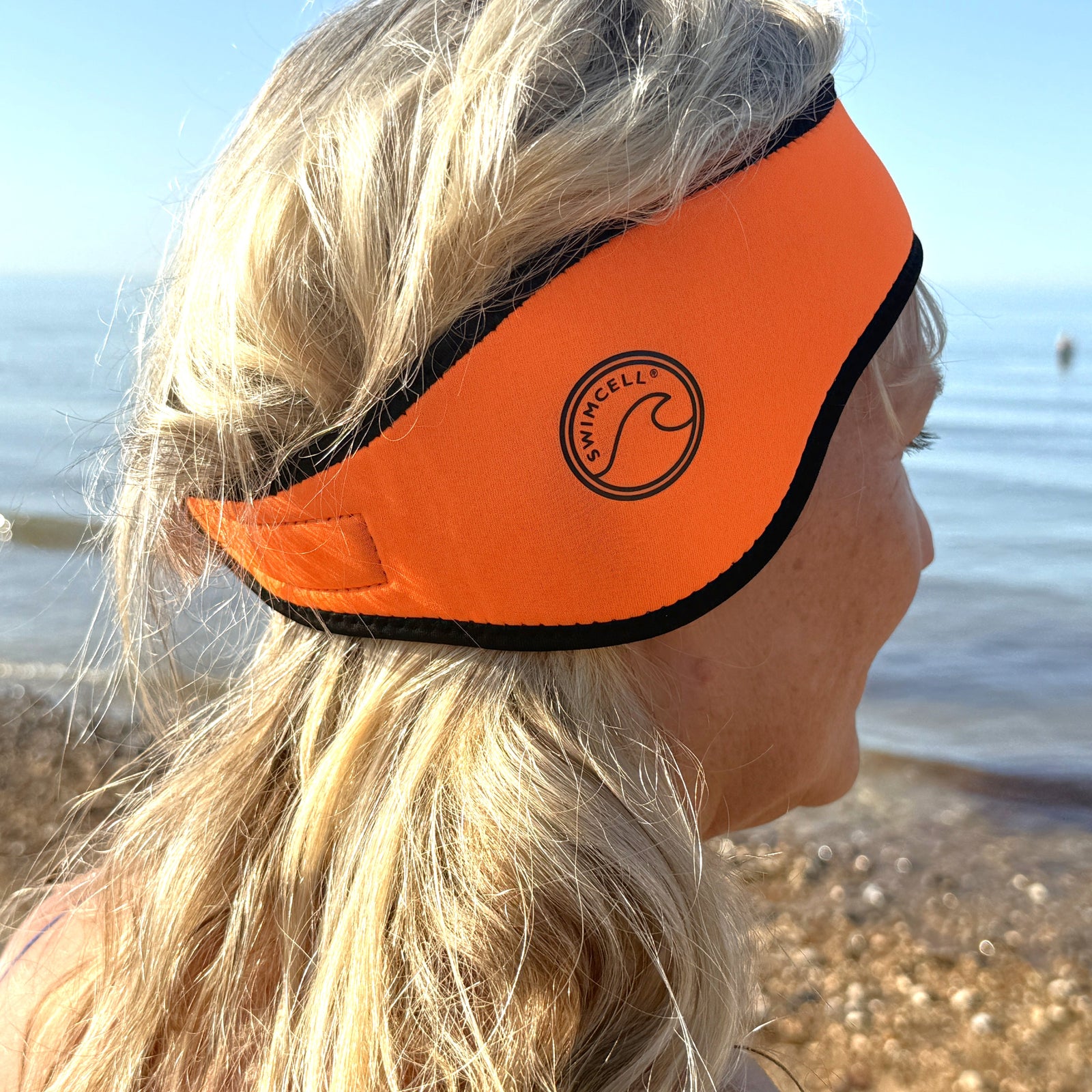 Pink SwimCell Neoprene Ear Warmer Headband For open water swimming