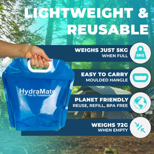 Water carrier bottle for camping and festivals
