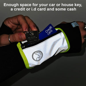 Reflective High vis wrist wallet with zip