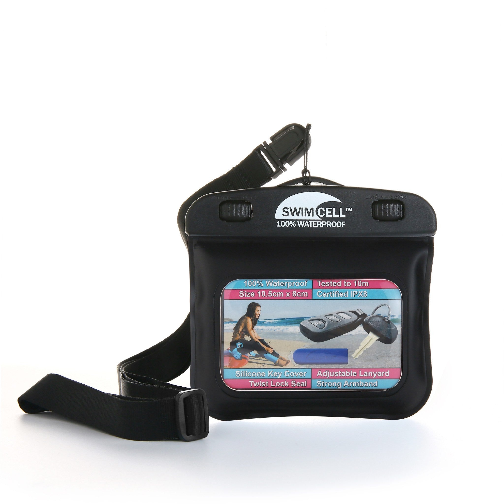 Waterproof Key Holder Armband. For Car Key Fob I.D Cards and