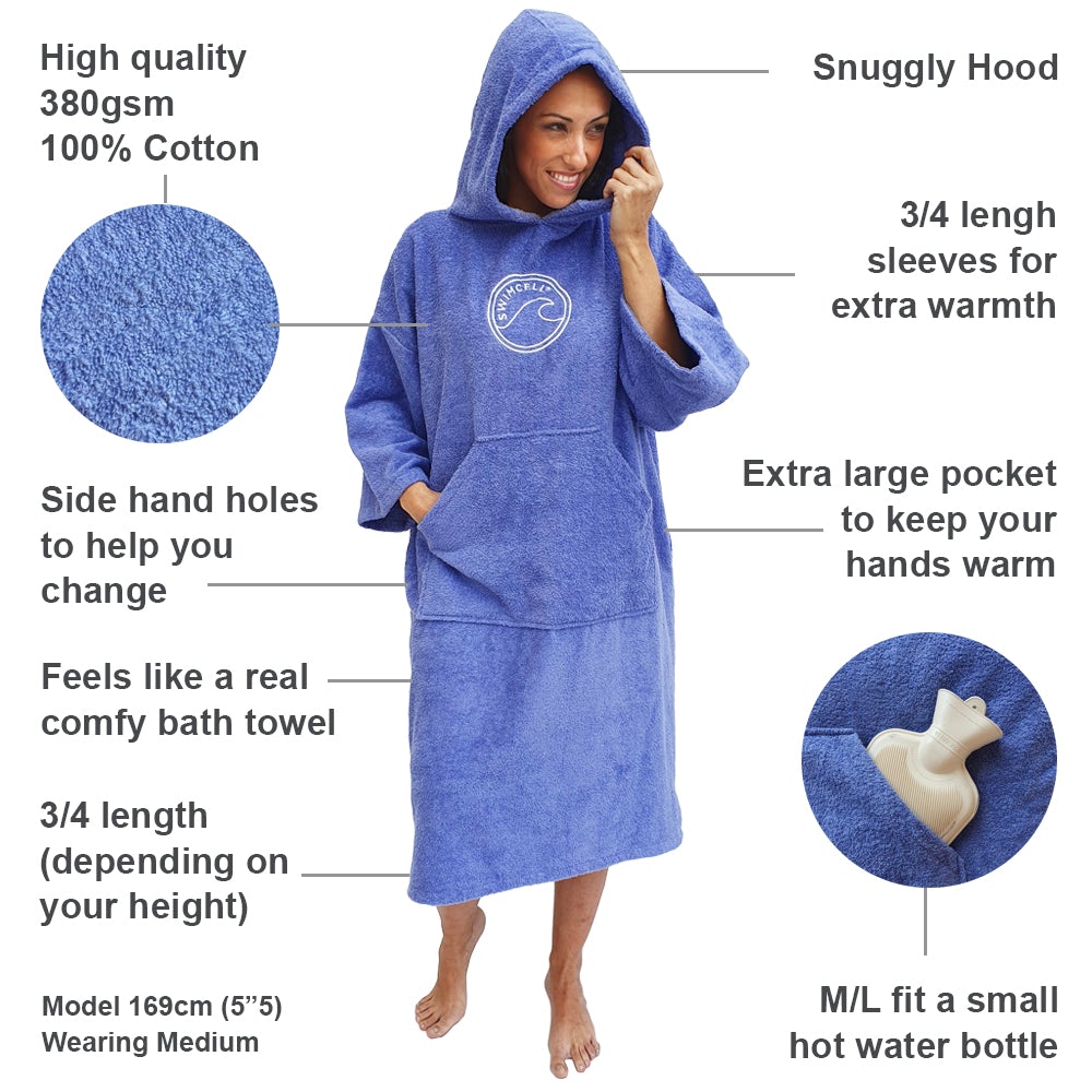 SwimCell Cotton Towelling Changing Robe Adult and Kids