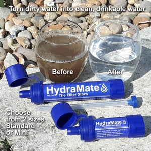 HydraMate Water Filter Straw Before and After