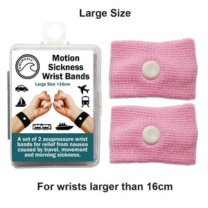 Large travel sickness wristband pink
