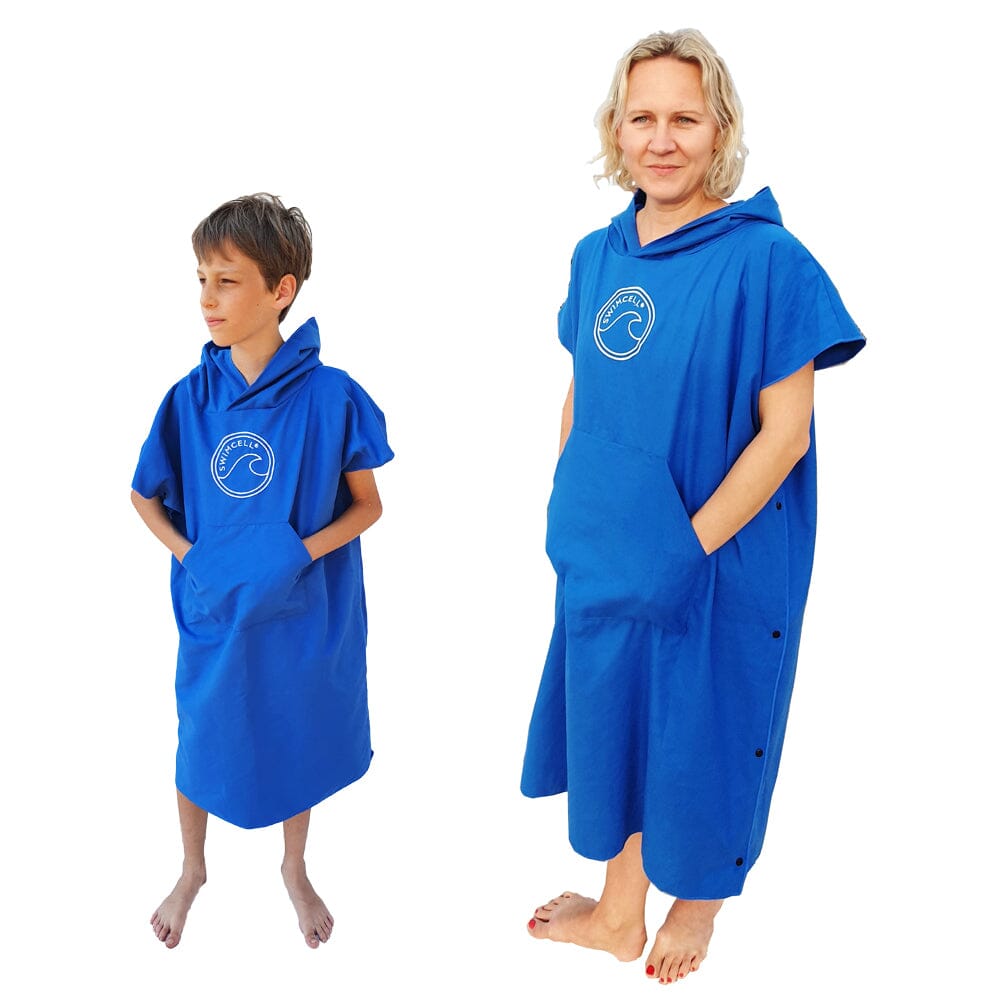 SwimCell Microfibre 2 in 1 changing robe towel blue