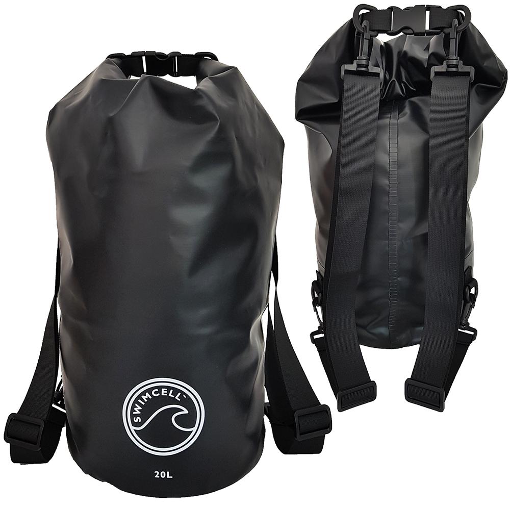 Dry bag back pack straps SwimCell