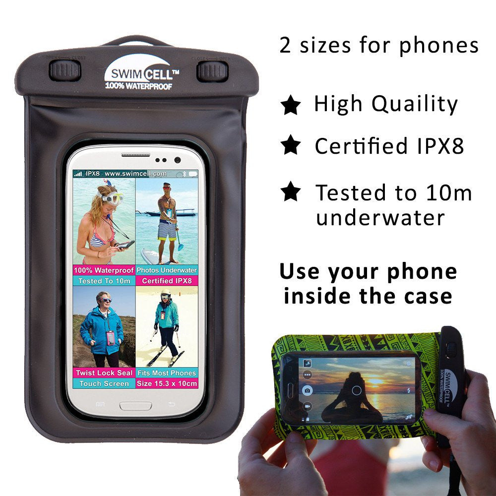 Wasserdichte SwimCell-Handyhülle – Standard (bis zu 10 x 16 cm)