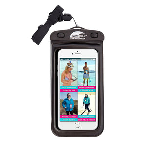 SwimCell Waterproof Case For Phone Black With Strap