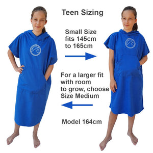 SwimCell Microfibre 2 in 1 changing robe towel blue kids