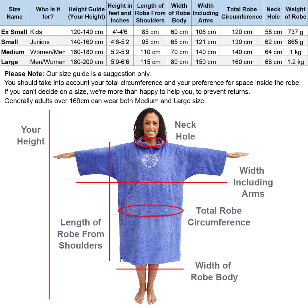 Plus Size Swim Changing Robe Pattern Towelling Changing Robe 100% Cotton