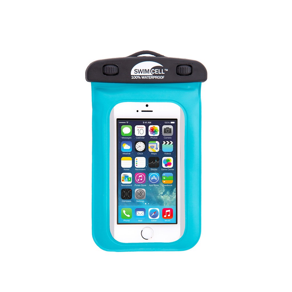 Waterproof Case for iPhone Blue SwimCell with iPhone