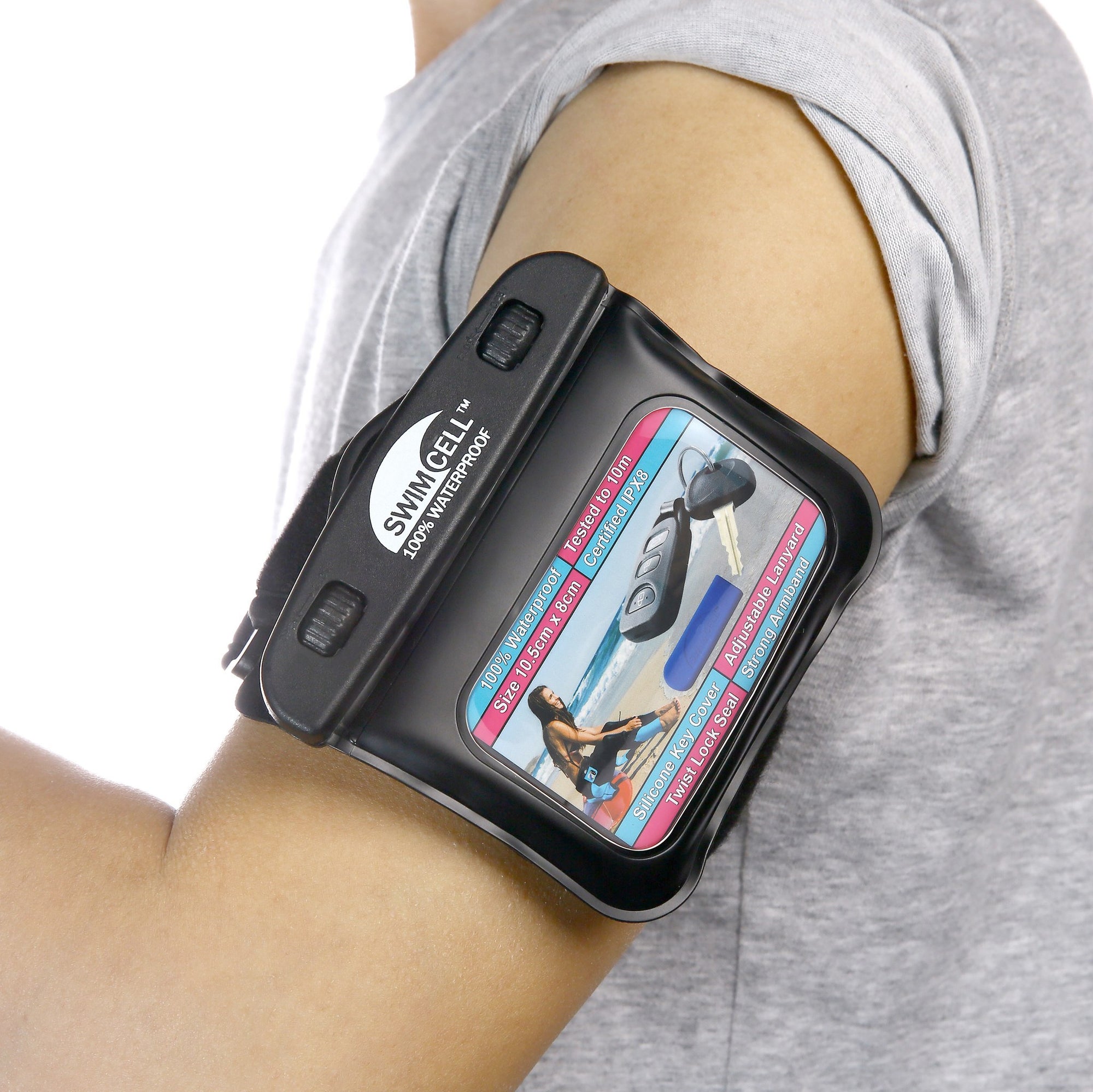 Extra Long Armband on SwimCell Waterproof armband case