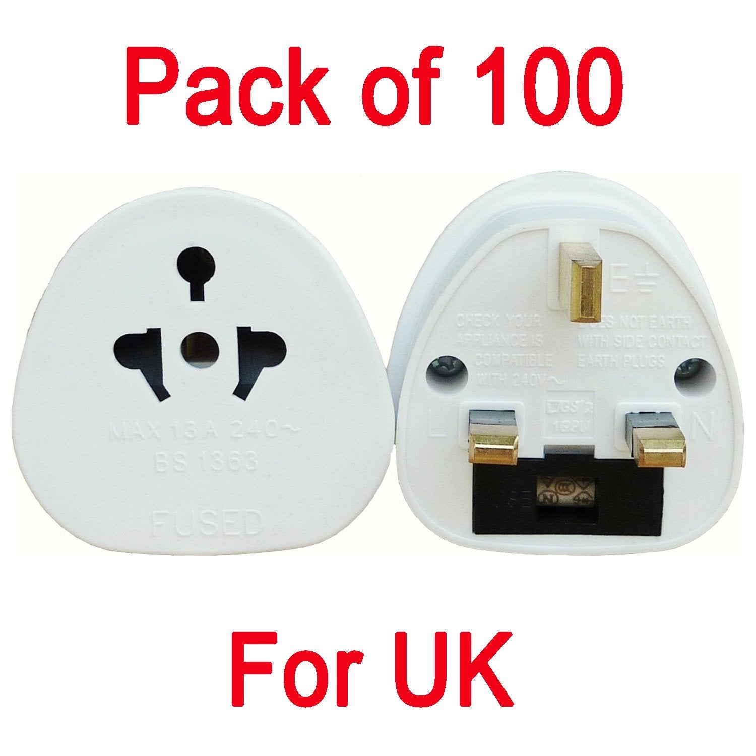 Adaptador enchufe para UK Reino Unido 13A